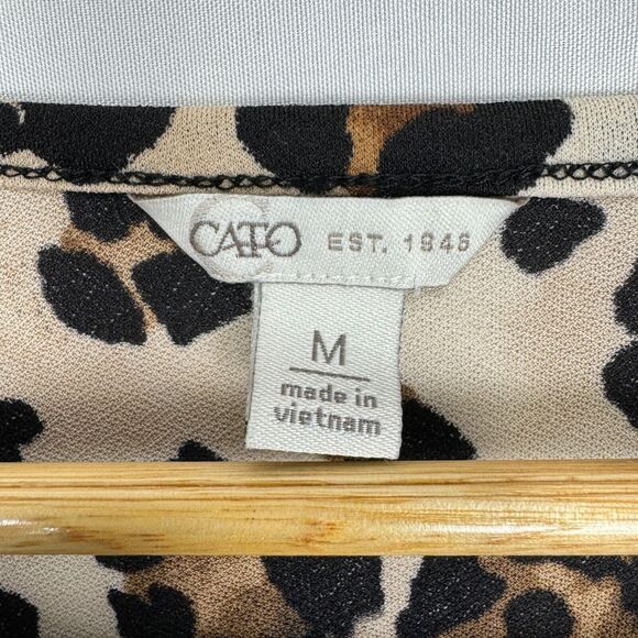 Cato Leopard Print Tunic Top - Black and Brown - Picture 6 of 11